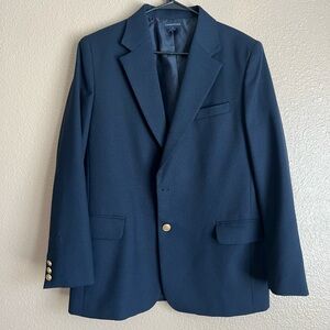 Land’s End Boy’s Husky Wool Blend Button Front Academia School Blazer 18H flaws